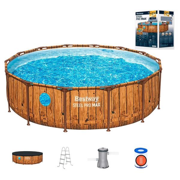 Каркасний басейн Bestway (561JM) 427х107 см, фільтр-насос, сходи, тент