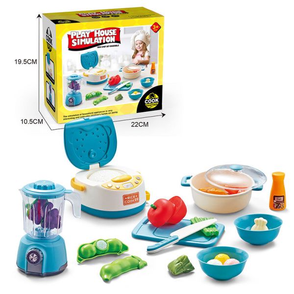 Дитячий Набір техніки XZ 1020 A (48/2) мультиварка, блендер, муляжі їжі, посуд, в коробці