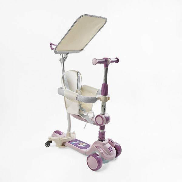 Дитячий триколісний Самокат 5в1 "Skyper" (FJ-33822) світло, укр. озвучка, з дод. колесами