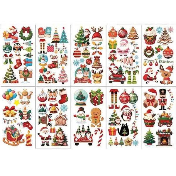 Набір дитячих тимчасових тату "Різдво та Новий рік №4" christmas-tatoo-set-10-4