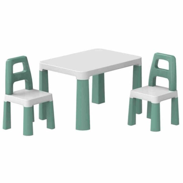 Дитячий стіл із двома стільцями 0440TXK біло-зелений