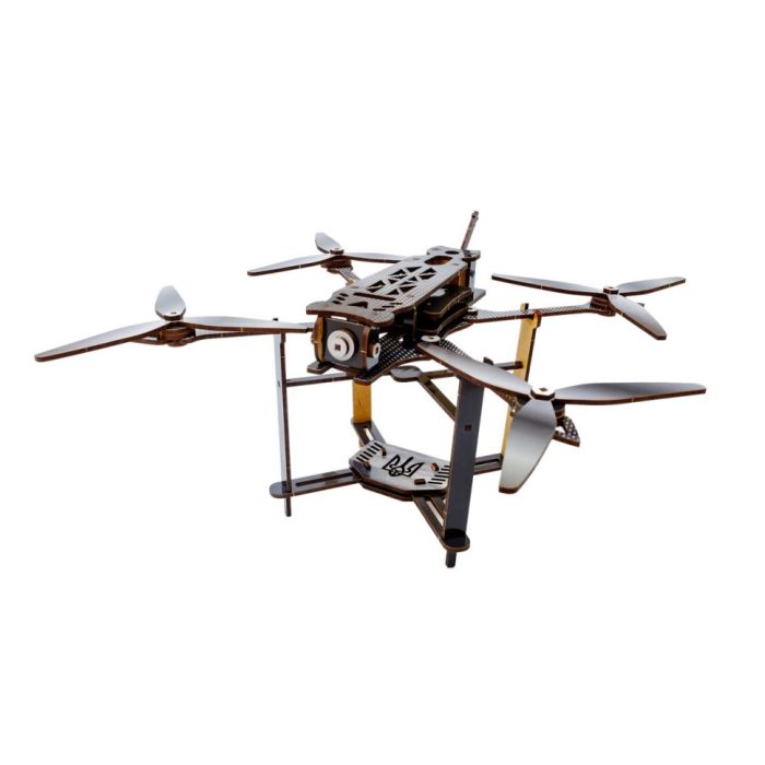 Дерев'яний 3D конструктор "FPV дрон" Puz-00923, 95 деталей                                                                