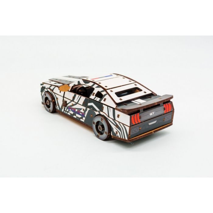 Дерев'яний 3D конструктор "Muscle car GT" Puz-00639, 162 деталі, білий                                                      
