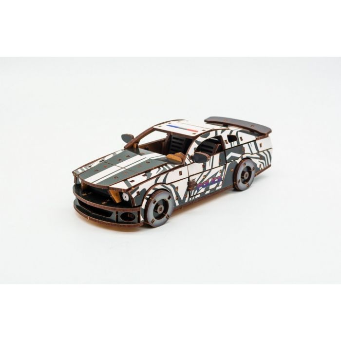 Дерев'яний 3D конструктор "Muscle car GT" Puz-00639, 162 деталі, білий                                                      