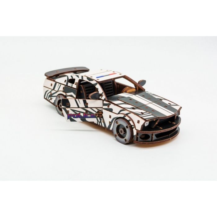 Дерев'яний 3D конструктор "Muscle car GT" Puz-00639, 162 деталі, білий                                                      