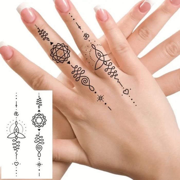 Набір дитячих тимчасових тату "Чорні міні №2" black-tattoo-mini-set-2-3, 30 штук по 9,5*5,5 см