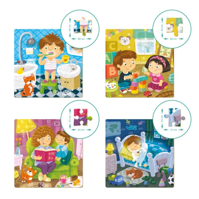 Дитячий пазл "Мій День" DoDo 300130, 4в1