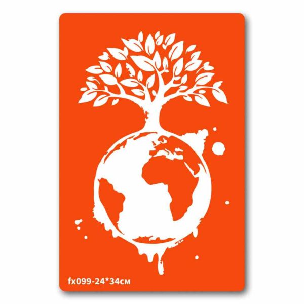 Трафарет для біо-тату Жива планета fx099-24*34см, розмір 24 х 34см                                                          