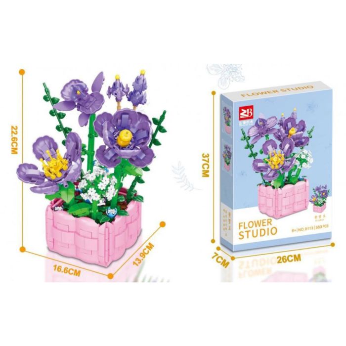 Дитячий конструктор "Квіти Violet" Flower Studio 9113A 583 деталей