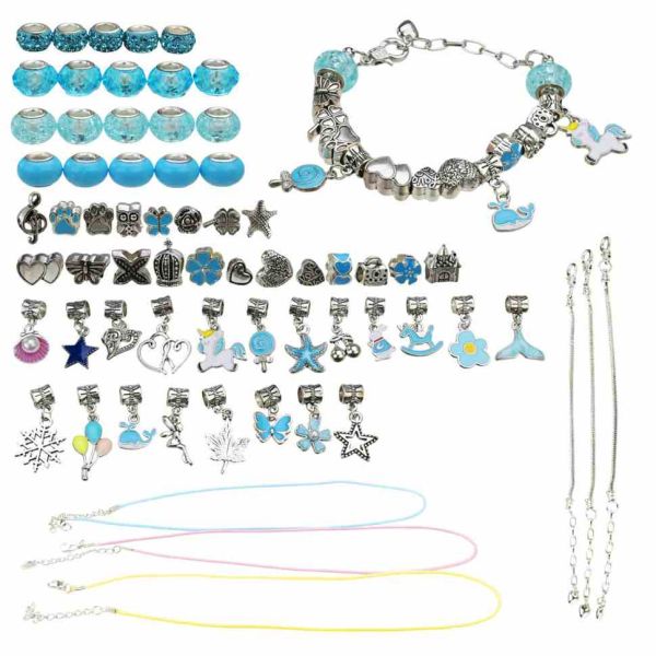 Набір для створення шарм-браслетів "Пандора" B4350(Blue) з підвісками