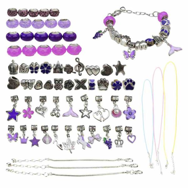 Набір для створення шарм-браслетів "Пандора" B4350(Violet) з підвісками