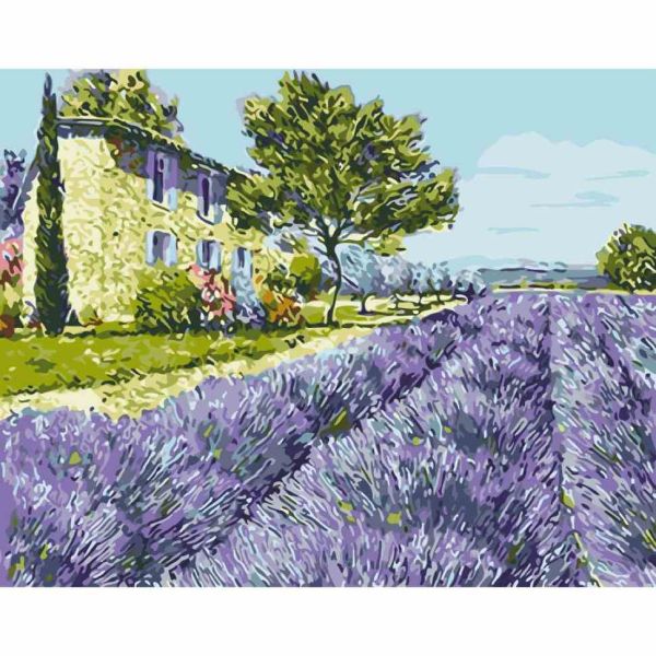 Картина за номерами без підрамника "Лавандове поле" 11009-ACNF 40х50 см