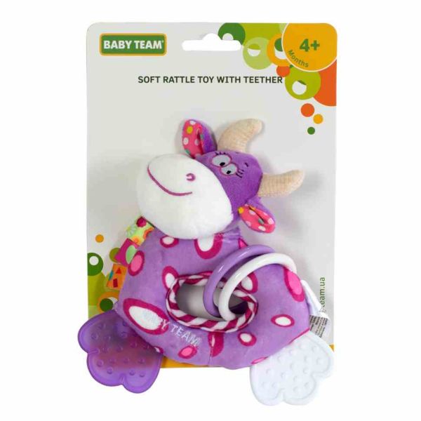 Дитяче брязкальце з прорізувачем "Корівка" 8515_фіолетова_корівка