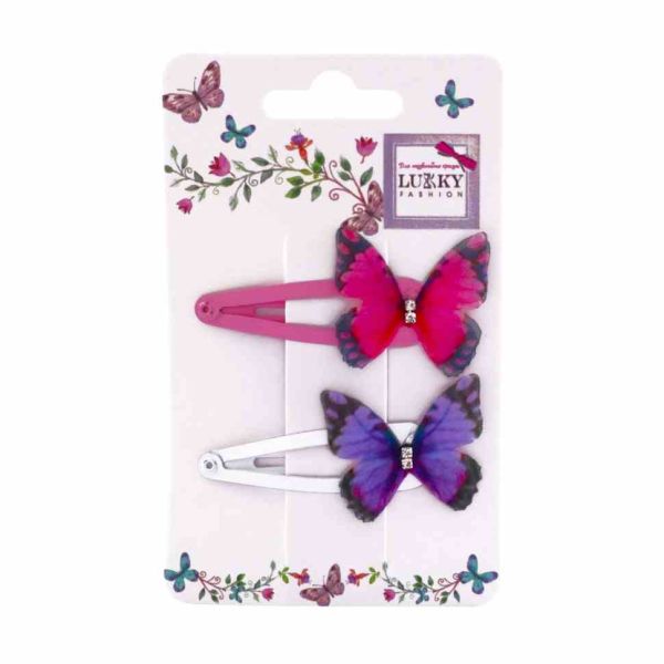 Затискач дитячий для волосся "Метелик" T18537, 2 штуки