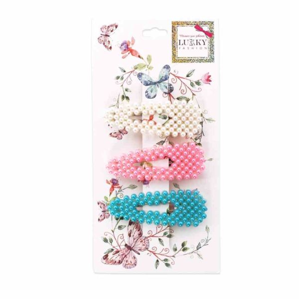 Затискач дитячий для волосся T19584, 3 штуки