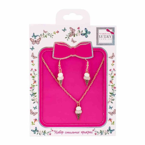 Біжутерія дитяча 2 в 1 Ice-Cream Fashion T24607 сережки + підвіска