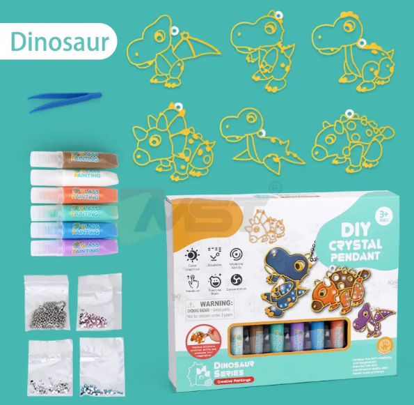 Набір для творчості "Dino" 9045E, брелоки, розмальовка, намистини, фарба