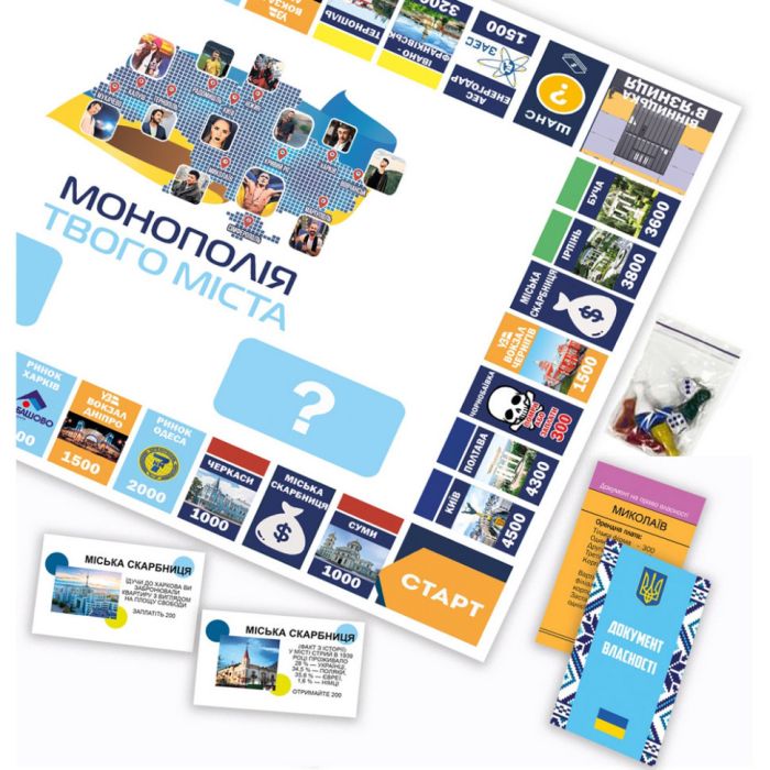 УЦІНКА! Настільна гра "Монополія твого міста" FlixPlay PLR-0031-UC стікери філій