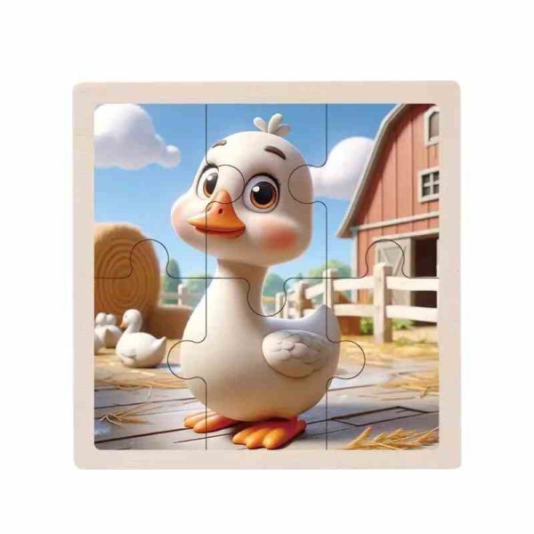 Дитячий дерев'яний пазл-вкладиш "Качка" MD 1509-4, 6 елементів 9,8 х 9,8 х 0,4 см