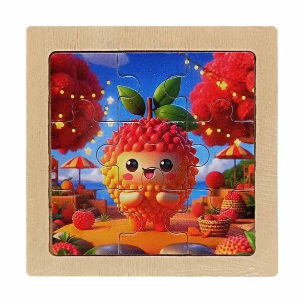 Дитячий дерев'яний пазл-вкладиш "Кивано" MD 1506-26, 9 елементів 9,8 х 9,8 х 0,4 см