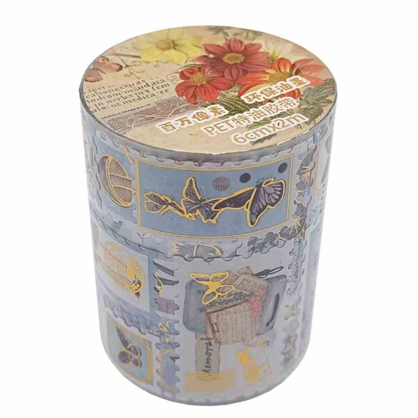 Декоративна стрічка з наліпками "Ретро стиль" XM-JD2859-3, 6 см 2 м 