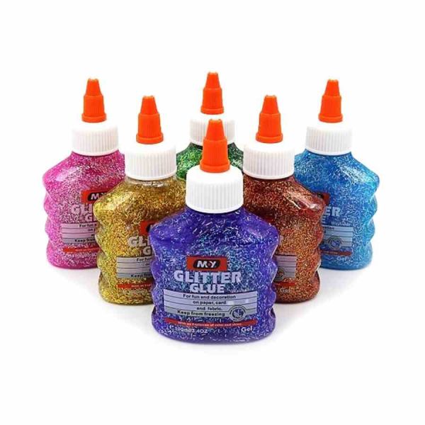 Клей для творчості глітерний "Строкатий" Bambi DSCN4620 з блискітками, 100 мл