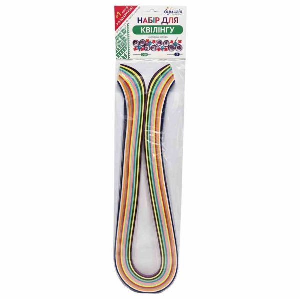 Папір для квілінгу "Щедрий вечір" Bumagia 5-70, 5 мм х 70 см, 12 кольорів