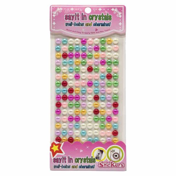 Напівбусини наклейки Перлинний мікс Bambi SP-863 на планшетці 150 шт