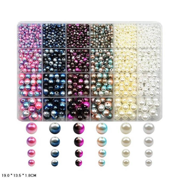 Набір для творчості "Бісер" 1199-84 намистини, гумка, пластикова коробка