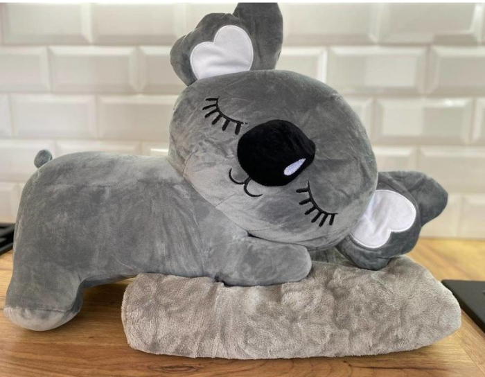 Дитяча м'яка іграшка "Коала" L1129(Grey) іграшка з пледом, розмір 50 см