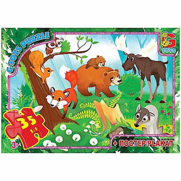 Дитячий пазл "Лісові мешканці" GF04 постер 35 елементів