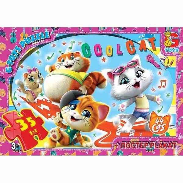 Дитячий пазл "44 кошеняти" YT50 постер 35 елементів