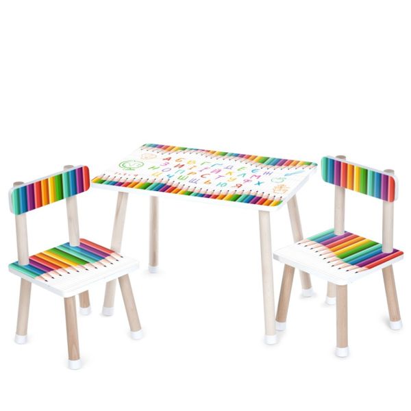 Дитячий столик M 501-21 стільниця 60 х 40 см, 2 стільчики