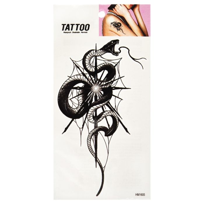 Тимчасове татуювання "Чорна змія Tattoo" 1020-HM1605