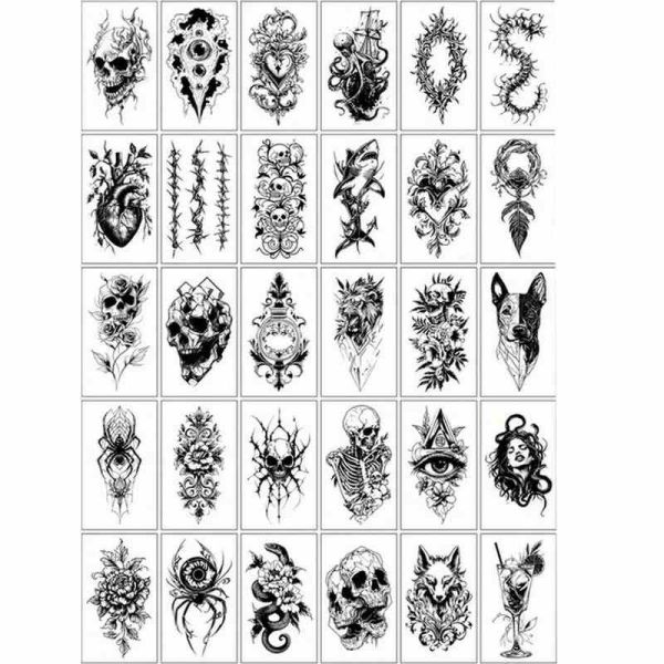 Набір дитячих тимчасових татуювань "Чорні міні №5" black-tattoo-mini-set-5-T