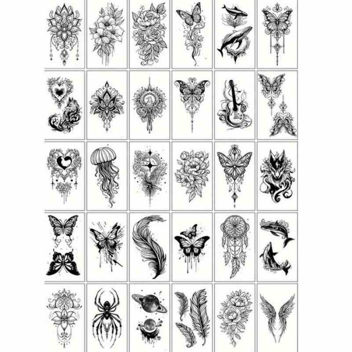 Набір дитячих тимчасових татуювань "Чорні міні №4" black-tattoo-mini-set-4-H