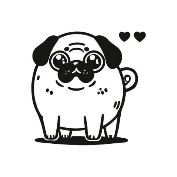 Картина-трафарет для розфарбовування піском "Мопс" Т-а5198 А5