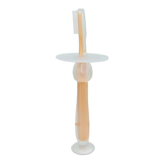 Силіконова зубна щітка Mumlove MGZ-0707(Peach) з обмежувачем