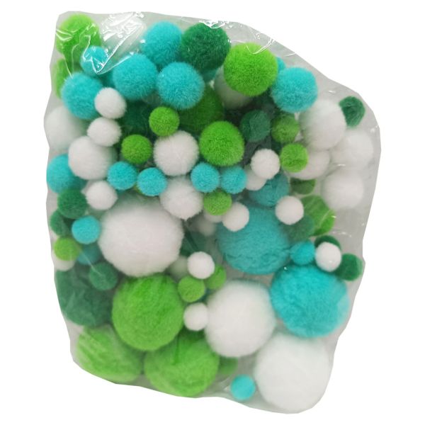 Декоративні помпони для творчості S-06_помпон 1-3 см 145-155 штук