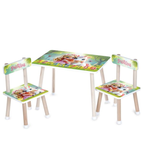 Дитячий столик M 501-35 стільниця 60 х 40 см, 2 стільчики