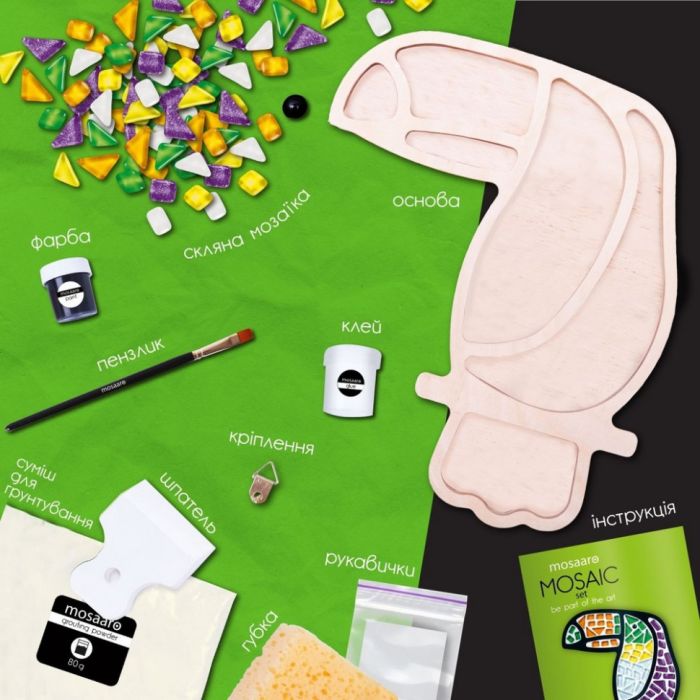 Дитячий набір для творчості кришталева мозаїка "Тукан" MA2001