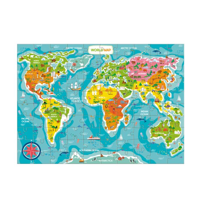 Пазли класичні "Карта світу" 300704, 100 елементів