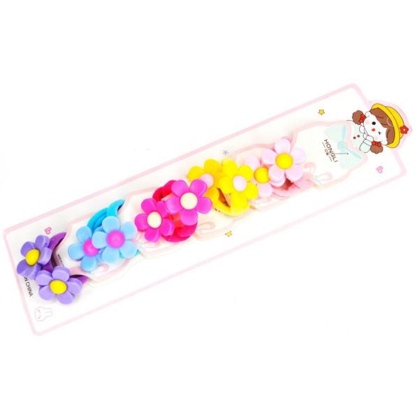 Резинка для волосся дитяча "Квіточки" 0108-411, 10 штук