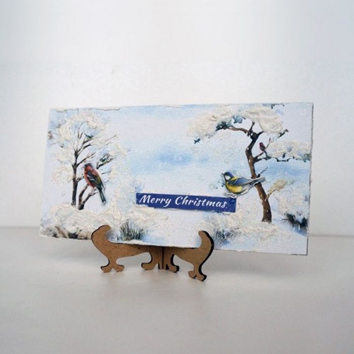 Набір для створення 2 шт вітальних листівок на підставках "Зимовий ліс" FDGCK-049, 20 см х 10 см              