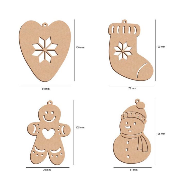 Набір ялинкових прикрас "Зимові атрибути" FDZ-533, 10 шт