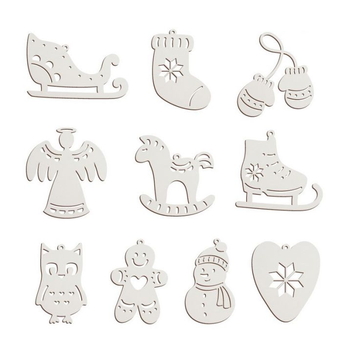 Набір ялинкових прикрас "Зимові атрибути" FDZ-533-1, 10 шт