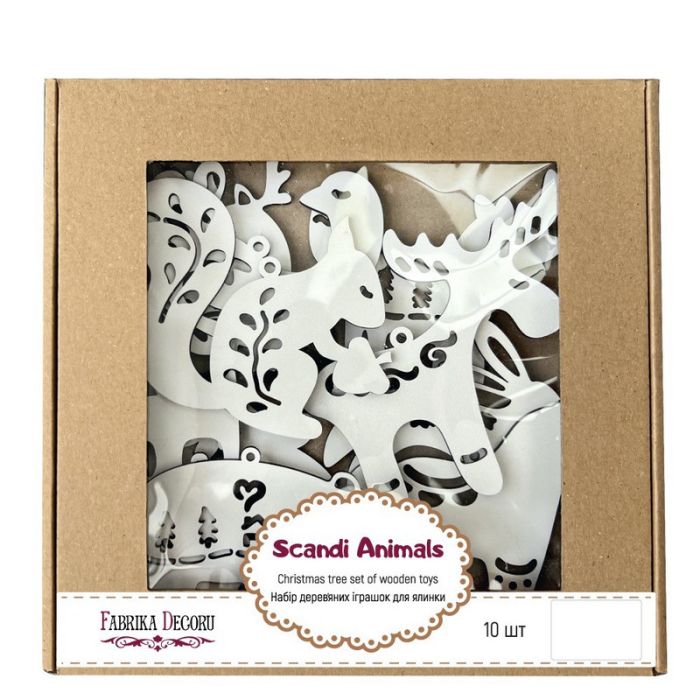 Набір ялинкових прикрас "Казкові звірятка етно" FDZ-532-1, 10 шт