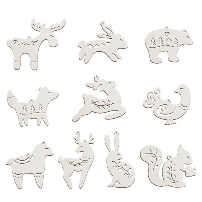 Набір ялинкових прикрас "Казкові звірятка етно" FDZ-532-1, 10 шт