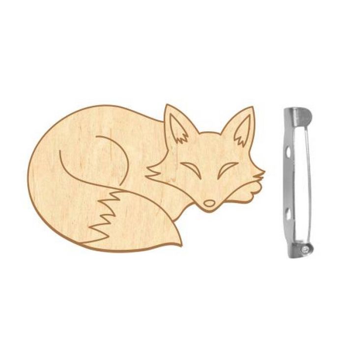 Заготовка брошки для розфарбовування "Хитра лисичка" FDZB-104