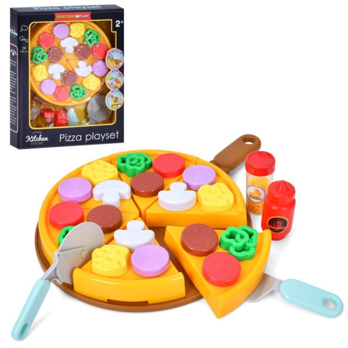 Дитячий набір продуктів "Піца" RPF881 ніж, знімні продукти, 29 предметів